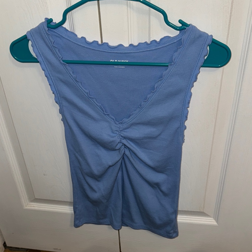 Blue ruffled old navy tank